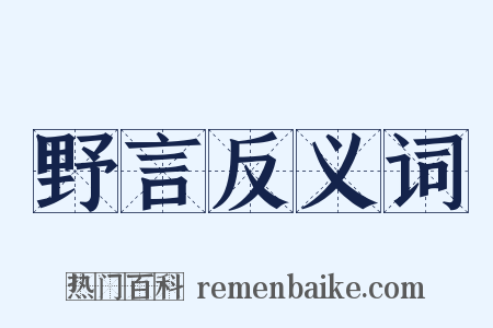 野言反义词是什么意思的图片